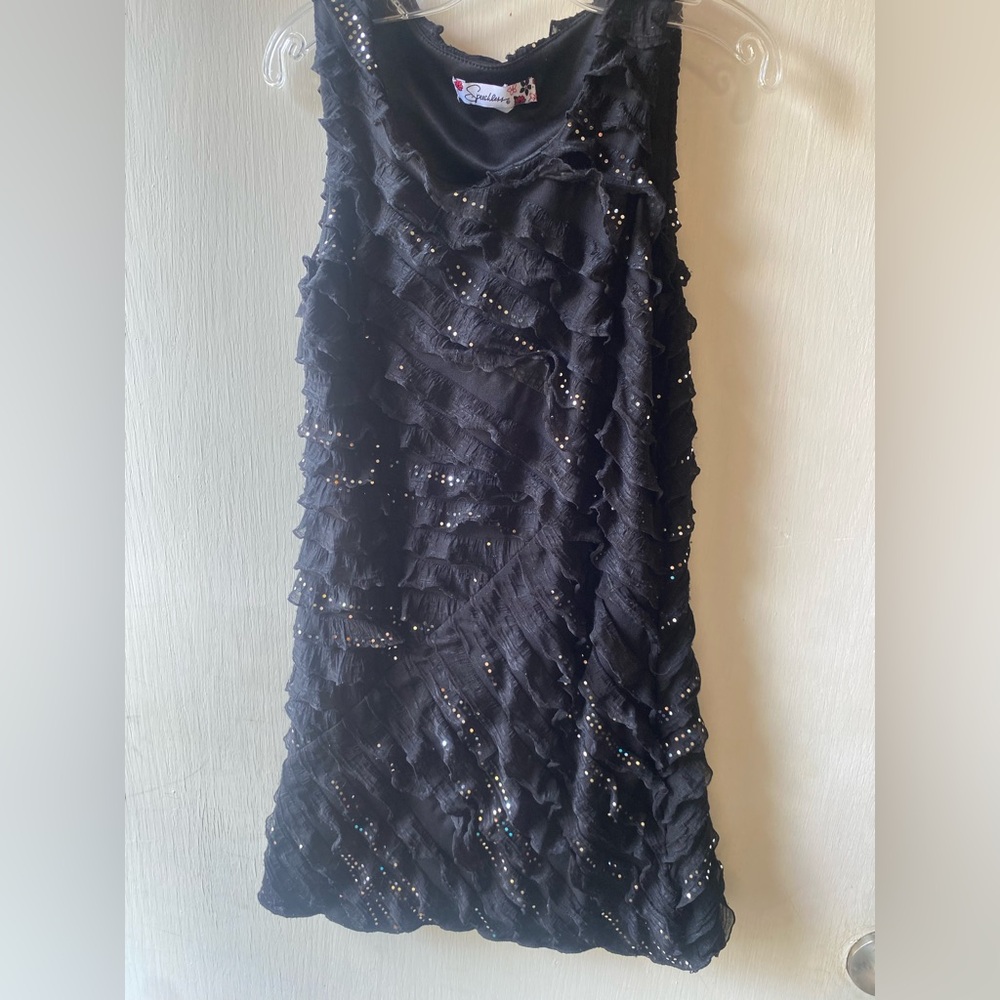 Speechless Girls’ Black Dress with Ruffles, size 8